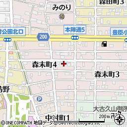 愛知県名古屋市中村区森末町4丁目周辺の地図
