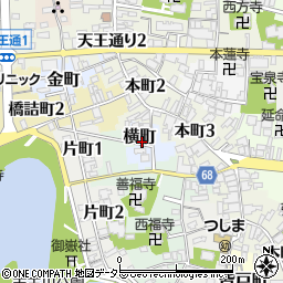 愛知県津島市横町周辺の地図