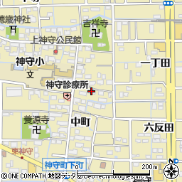愛知県津島市神守町中町123周辺の地図