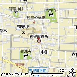 愛知県津島市神守町中町10周辺の地図