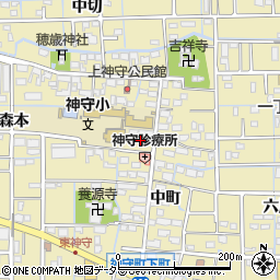 愛知県津島市神守町中町8周辺の地図
