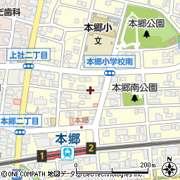 名鉄協商本郷駅北駐車場周辺の地図