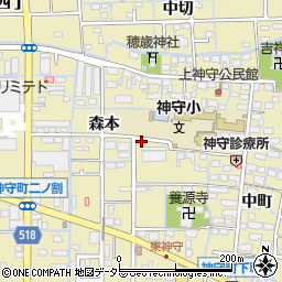 愛知県津島市神守町中町15周辺の地図