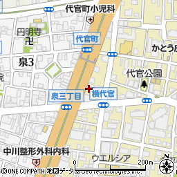 愛知県名古屋市東区代官町17-25周辺の地図