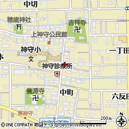 愛知県津島市神守町中町112周辺の地図