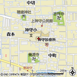 愛知県津島市神守町中町12周辺の地図