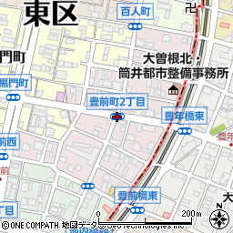 愛知県名古屋市東区豊前町周辺の地図