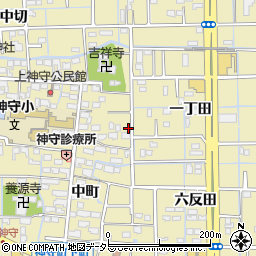 愛知県津島市神守町中町102周辺の地図