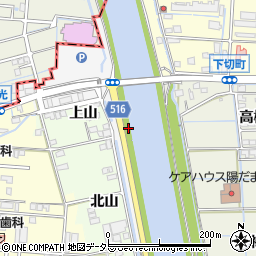 愛知県津島市日光上江代周辺の地図
