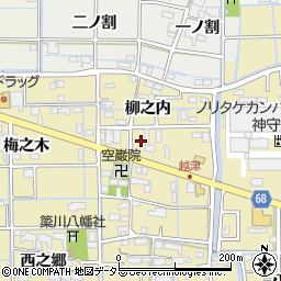 愛知県津島市越津町柳之内周辺の地図