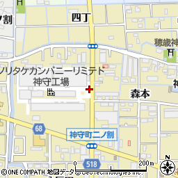 愛知県津島市神守町二ノ割周辺の地図