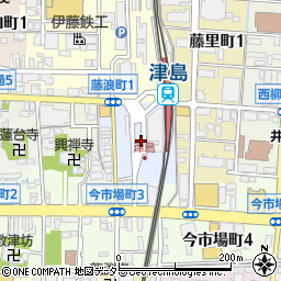 愛知県津島市錦町周辺の地図