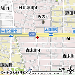 愛知県名古屋市中村区本陣通5丁目143周辺の地図