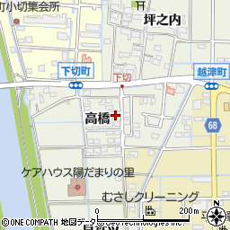愛知県津島市下切町高橋周辺の地図
