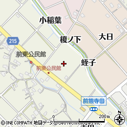 愛知県長久手市前熊中井周辺の地図