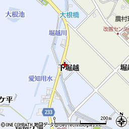 愛知県長久手市岩作下堀越周辺の地図