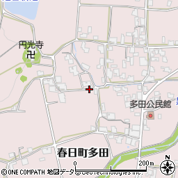 兵庫県丹波市春日町多田周辺の地図