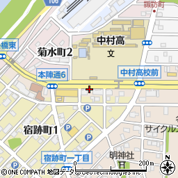 愛知県名古屋市中村区本陣通6丁目周辺の地図