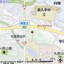 愛知県長久手市下権田周辺の地図