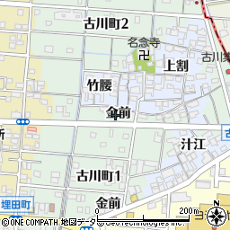 愛知県津島市古川金前周辺の地図