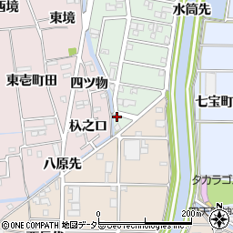 愛知県あま市篠田（八原先）周辺の地図