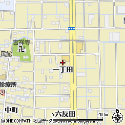 愛知県津島市神守町一丁田周辺の地図