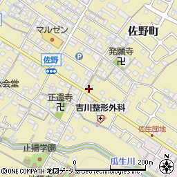 滋賀県東近江市佐野町206周辺の地図