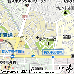 愛知県長久手市西浦周辺の地図