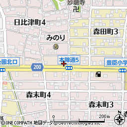 愛知県名古屋市中村区本陣通5丁目17周辺の地図