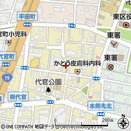 愛知県名古屋市東区代官町13周辺の地図