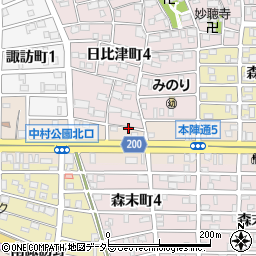 愛知県名古屋市中村区本陣通5丁目205周辺の地図