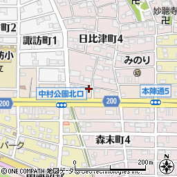愛知県名古屋市中村区本陣通5丁目207周辺の地図