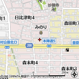 愛知県名古屋市中村区本陣通5丁目198周辺の地図