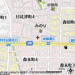 愛知県名古屋市中村区本陣通5丁目201周辺の地図