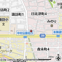 愛知県名古屋市中村区本陣通5丁目210周辺の地図