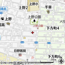 ラッキーパーキング上野３丁目周辺の地図
