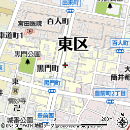 愛知県名古屋市東区黒門町周辺の地図