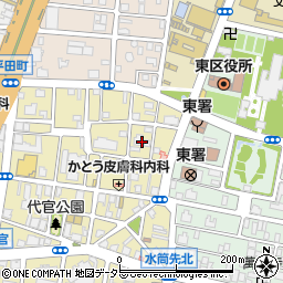 愛知県名古屋市東区代官町7周辺の地図