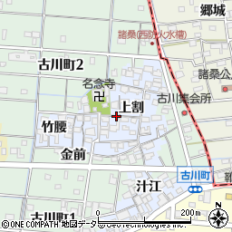 愛知県津島市古川周辺の地図