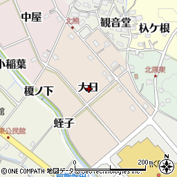 愛知県長久手市大日周辺の地図