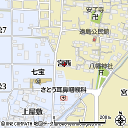 愛知県あま市七宝町遠島宮西周辺の地図