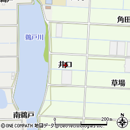 愛知県愛西市四会町（井口）周辺の地図