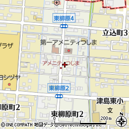 愛知県津島市東柳原町周辺の地図