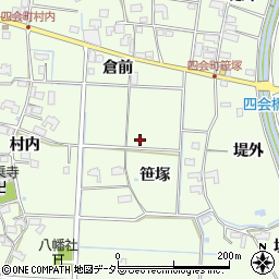 愛知県愛西市四会町笹塚周辺の地図