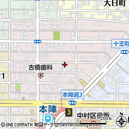 愛知県名古屋市中村区十王町周辺の地図