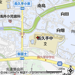 愛知県長久手市岩作平子77周辺の地図
