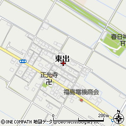 滋賀県愛知郡愛荘町東出周辺の地図