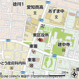 名古屋市役所東区役所　東保健センター周辺の地図