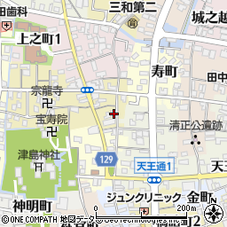 愛知県津島市中之町14周辺の地図