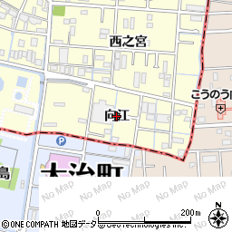 愛知県あま市坂牧（向江）周辺の地図